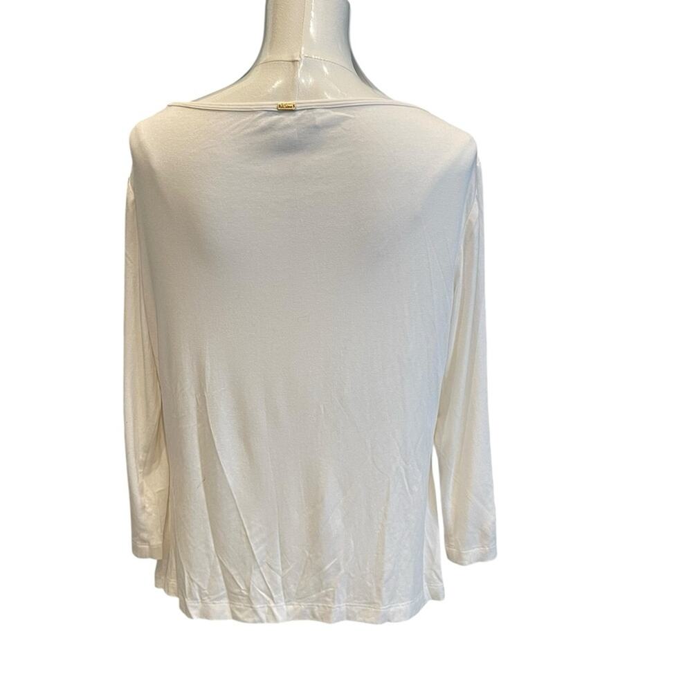 St.John Floral Print White Top Size:L - Picture 4 of 7